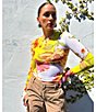 Color:Color Block Floral - Image 6 - Kaylee Floral Print Mesh Crew Neck Long Sleeve Top