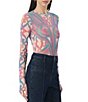 Color:Sculpted Cable - Image 1 - Kaylee Printed Crew Neck Long Sleeve Top