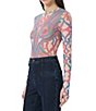 Color:Sculpted Cable - Image 3 - Kaylee Printed Crew Neck Long Sleeve Top