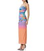 Color:Neon Botanical - Image 3 - Marlo Floral Print Strapless Maxi Dress