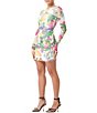 Color:Roman Mix - Image 4 - Tulah Floral Print Mesh Crew Neck Long Sleeve Mini Dress