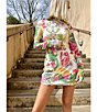 Color:Roman Mix - Image 5 - Tulah Floral Print Mesh Crew Neck Long Sleeve Mini Dress
