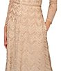 Color:Champagne - Image 4 - Beaded Mesh Square Neck Long Sleeve Gown