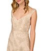 Color:Champagne - Image 3 - Beaded Mesh Sweetheart Neck Sleeveless Cocktail Dress