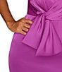 Color:Wild Orchid - Image 4 - Satin V-Neckline Sleeveless Pleated Twist Waist Gown