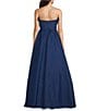 Color:Navy - Image 2 - Strapless Organza Strapless Rosette Ruffle Ball Gown