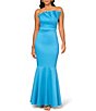 Color:Ocean Blue - Image 1 - Stretch Mikado Strapless Sleeveless Mermaid Gown