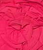 Color:Petunia - Image 3 - Taffeta V-Neck Sleeveless Rosette Front Ruffle High-Low A-Line Midi Dress
