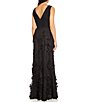 Color:Black - Image 2 - V-Neck Sleeveless Front Slit Gown