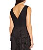 Color:Black - Image 4 - V-Neck Sleeveless Front Slit Gown