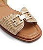 Color:Gold - Image 6 - Agreinwan Raffia Slingback Flat Sandals