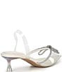 Color:White - Image 2 - Boucletta Clear Slingback Rhinestone Bow Detail Dress Pumps