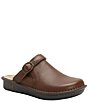 Color:Bourbon - Image 1 - Bryn Leather Swivel Strap Convertible Clogs