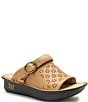 Color:Fawn - Image 1 - Klover Perforated Leather Convertible Platform Slides