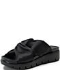 Color:Black - Image 4 - Rylie Satin Knotted Platform Slide Sandals