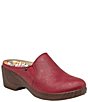 Color:Roman Candle Coral - Image 1 - Serenti Roman Candle Printed Leather Clogs