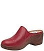 Color:Roman Candle Coral - Image 4 - Serenti Roman Candle Printed Leather Clogs