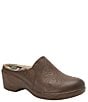 Color:Clay - Image 1 - Serenti Western Stitched Leather Platform Clog Mules