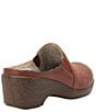 Color:Rust - Image 2 - Serenti Western Stitched Leather Platform Clog Mules