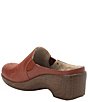 Color:Rust - Image 3 - Serenti Western Stitched Leather Platform Clog Mules