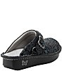 Color:Navy Swish - Image 2 - Seville Navy Swish Print Leather Clogs