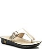 Color:Gold - Image 1 - Vella Leather Thong Sandals