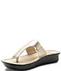 Color:Gold - Image 4 - Vella Leather Thong Sandals