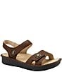 Color:Delicut Tawny - Image 1 - Vienna Delicut Embossed Leather Sandals