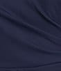 Color:Navy - Image 5 - Short Sleeve Illusion Sweetheart Neck Cascading Ruffle Dress