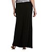 Color:Black - Image 2 - Chiffon Ruffle Hem A-Line Maxi Skirt