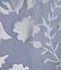 Color:Hydrangea - Image 5 - Metallic Floral Print High-Low V-Neck 3/4 Sleeve Flounce Hem Cascade 2-Piece Chiffon Jacket Gown