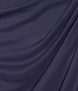 Color:Violet - Image 5 - Petite Size Embellished Short Flutter Sleeve V-Neck Ruched Waist Empire Waist Gown