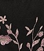 Color:Black/Rose - Image 3 - Petite Size Sleeveless Crew Neck Tie Waist Floral Embroidered Tulle Midi Dress