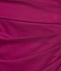 Color:Magenta - Image 3 - Petite Size Sleeveless One Shoulder Mesh Gown