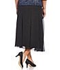 Color:Black - Image 2 - Plus Size Chiffon Panel Midi Skirt