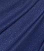 Color:Electric Blue - Image 5 - Plus Size Cold Shoulder Cowl Neck Cap Sleeve Glitter Mesh Gown