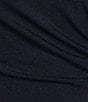 Color:Dark Navy - Image 3 - Plus Size Embellished Illusion Flutter Sleeve Scoop Neck Metallic Knit Sheath Dress