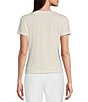 Color:Ivory - Image 2 - Ellen Crew Neck Short Sleeve Coordinating Jersey Knit Shirt