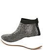 Color:Black - Image 3 - Halika Rhinestone Embellished Knit Platform Wedge Sneakers