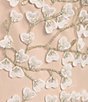 Color:Blush - Image 3 - Kate V-Neck Short Flutter Sleeve Embroidered Lace Midi Dress