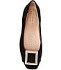 Color:Black - Image 5 - MargoTwo Suede Pearl Buckle Flats