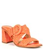 Color:Orange Citrus - Image 1 - Quimby Raffia Slide Sandals