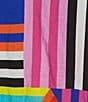Color:Stripe Multiple - Image 6 - Multiple Stripe Print Woven Split V-Neck 3/4 Sleeve Pop Over Tunic