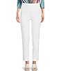 Color:White - Image 1 - Petite Size Basic Pull On Skinny Ankle Pants