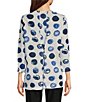 Color:Dot Multiple - Image 2 - Printed Knit Round Neck 3/4 Sleeve Patch Pocket Tunic
