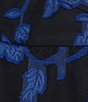 Color:Black/Royal - Image 4 - Floral Print Long Sleeve Double Hem Fit-And-Flare Romper