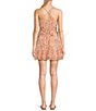 Color:Light Peach/Rust - Image 2 - Floral Print Ruffle Trim Fit-And-Flare Mini Dress
