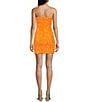 Color:Neon Orange - Image 2 - Sequin Drape Neck Pull-On Dress