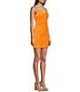 Color:Neon Orange - Image 3 - Sequin Drape Neck Pull-On Dress