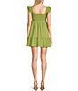 Color:Chartreuse - Image 2 - Short Sleeve Smocked Empire Tiered Mini Dress